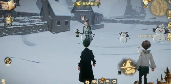 《哈利波特魔法觉醒》学院堆积雪人方法