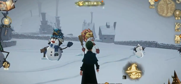 《哈利波特魔法觉醒》学院堆积雪人方法