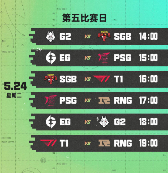 5月20日开赛，《英雄联盟》2022季中冠军赛对抗赛赛程公布