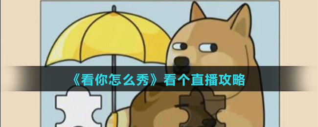 《看你怎么秀》看个直播攻略