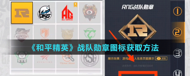 《和平精英》战队勋章图标获取方法