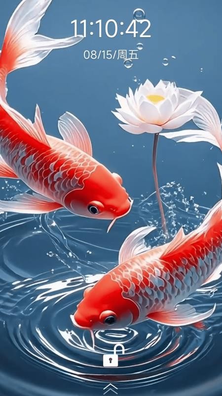 荷花锦鲤壁纸截图(2)