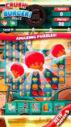 粉碎汉堡豪华三消截图(1)