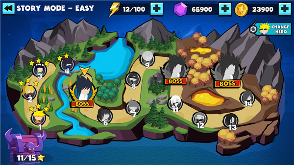 火柴人忍者忍者格斗无限金币钻石版截图(5)