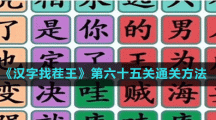 《汉字找茬王》第六十五关通关方法