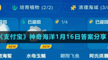 《支付宝》神奇海洋1月16日答案分享
