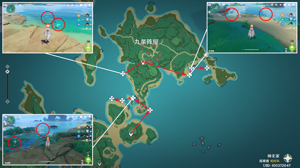 《原神》海灵芝采集路线图