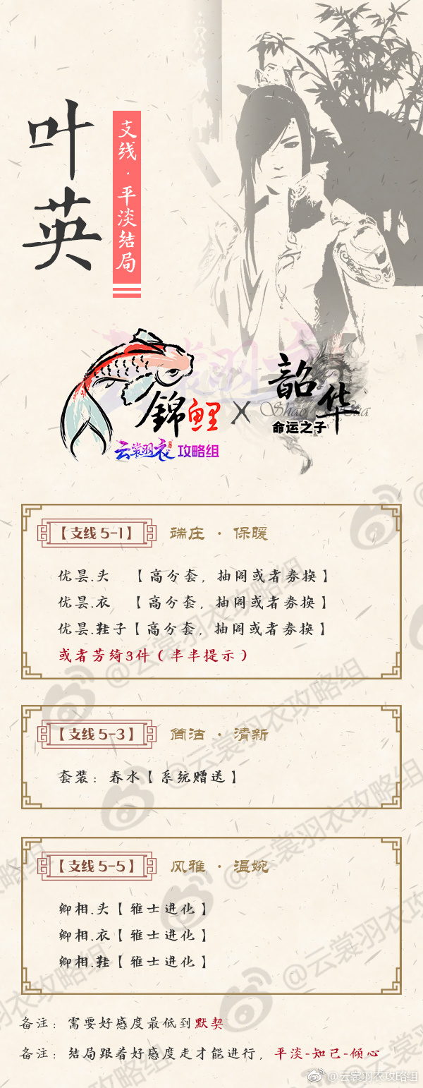 云裳羽衣叶英支线剧情怎么选 支线剧情叶英选项攻略