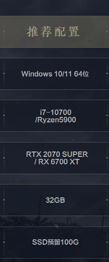 《燕云十六声》配置要求一览