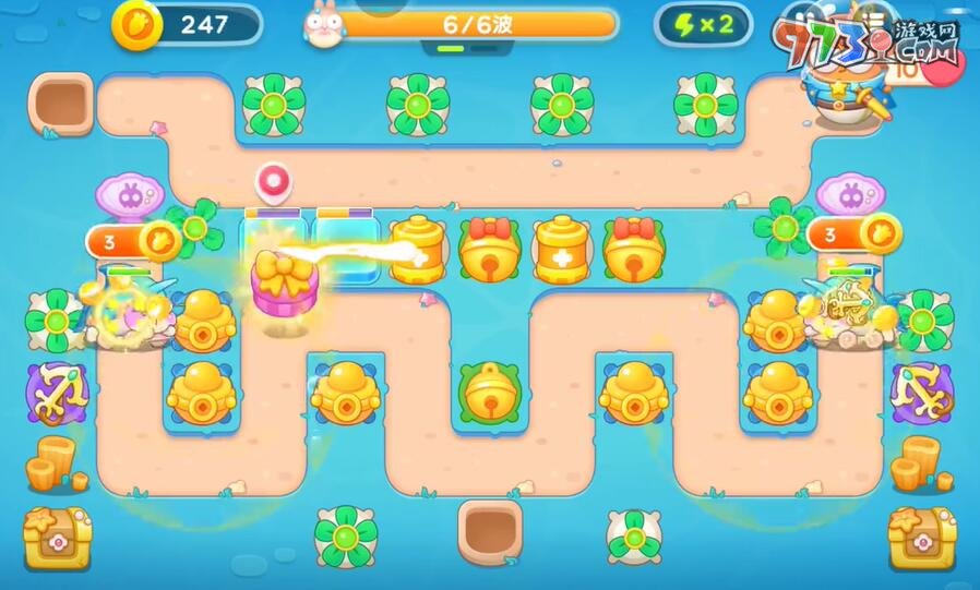 《保卫萝卜4》海的闺女第113关通关攻略