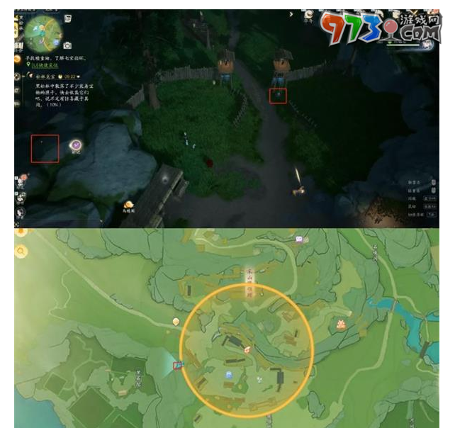 《射雕手游》黑松林搜奇宝藏图位置一览